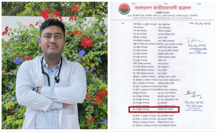 ঢাকা মহানগর উত্তর ছাত্রদলের সহ- গণস্বাস্থ্য সম্পাদক হলেন নিকলীর আসিদুল হক রাইহান